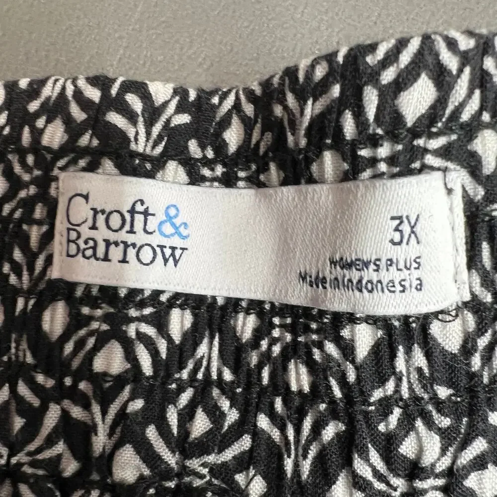 Croft & Barrow Pull On Women Skirt 3X Elastic Waist Side Pockets Casual Workwear